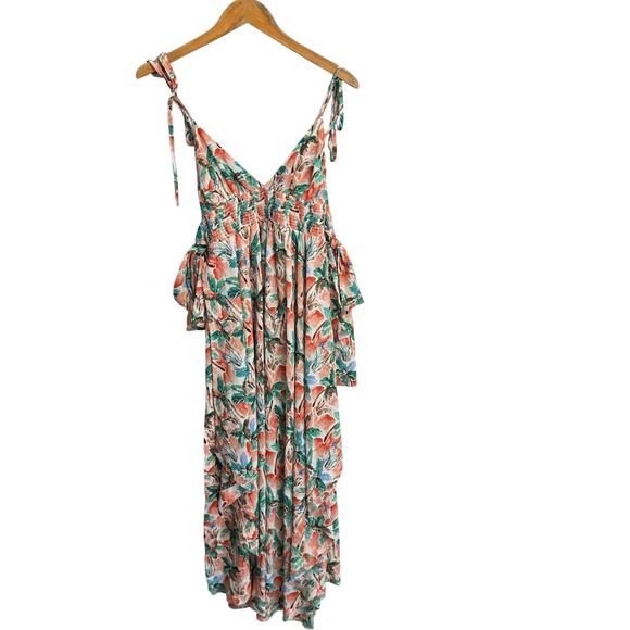 FOREVER 21 Woman's Multi-Colored with Ties on the Sides Summer Maxi Dress size S - Picture 1 of 8